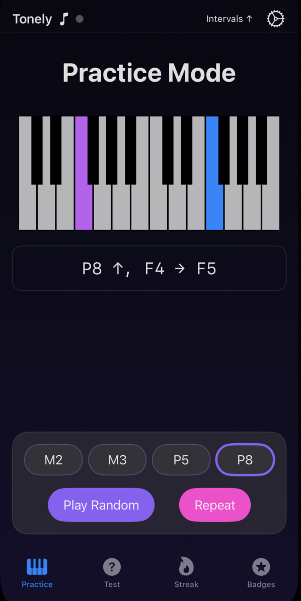 Tonely Practice Mode